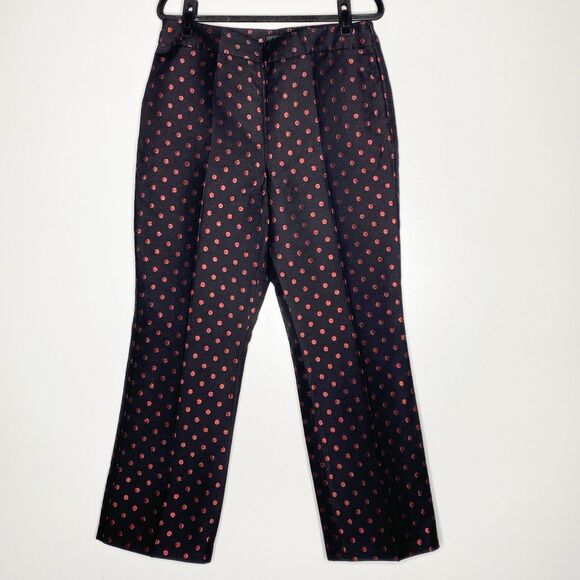 Talbots 2023 Kick Crop Pants Red Metallic Holiday Dot Side Zip Women's Size 6 - Picture 6 of 6